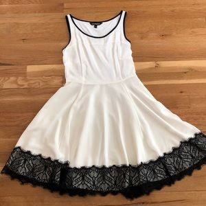 White and black lace dress